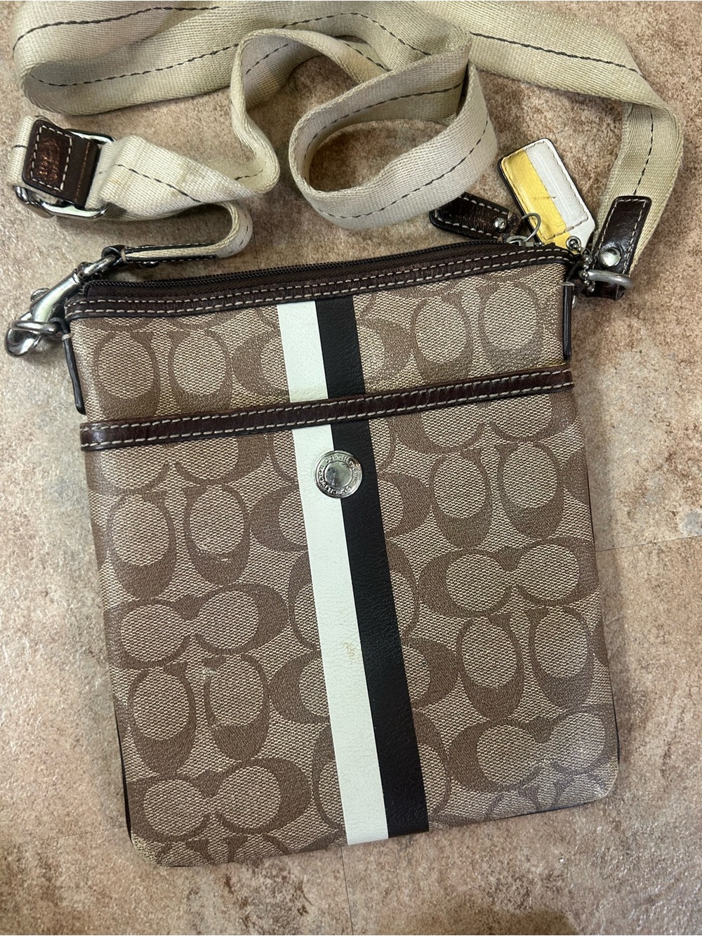 Coach  Crossbody in Brown and Tan Signature Canvas